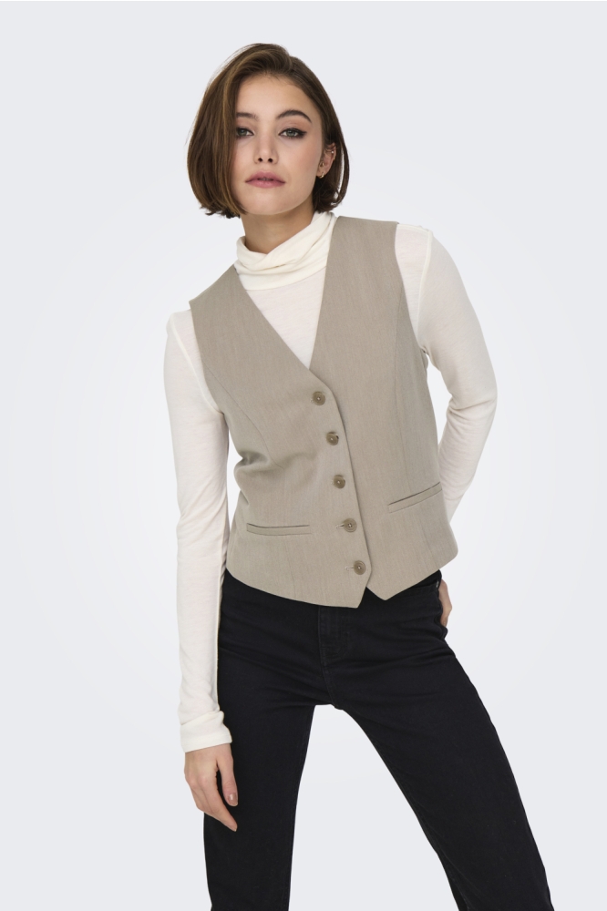 ONLIRIS-HATTIE WAISTCOAT TLR NOOS 15331287 TAUPE GRAY/MELANGE